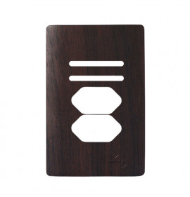 Placa p/ 2 Interruptores + 2 tomadas 4x2 - Novara Tabaco